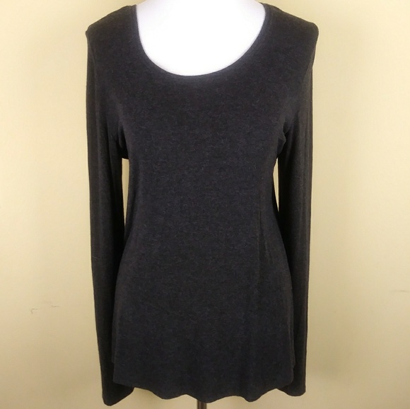 Eileen Fisher Tops - Eileen Fisher Charcole Grey Long Sleeve Tee Shirt